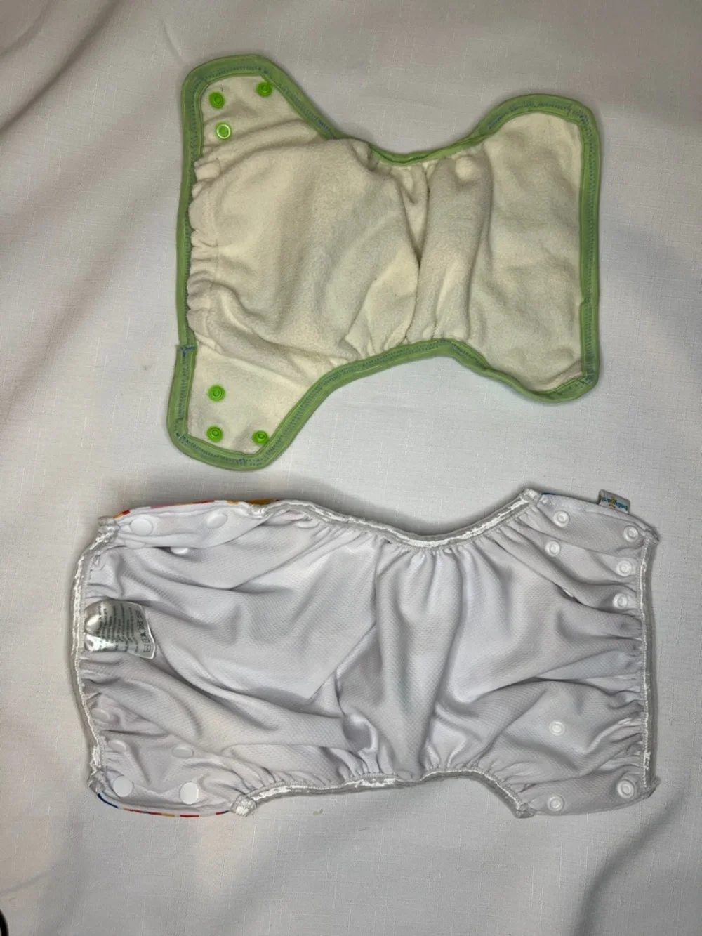 Baby Goal Folk Floral Reusable Cloth Diaper Cover & Green Cover - Lot of 2